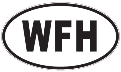 WFH - 3 Letter Initials Oval Sticker