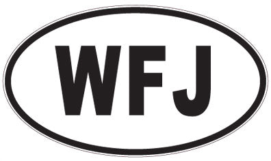 WFJ - 3 Letter Initials Oval Magnet
