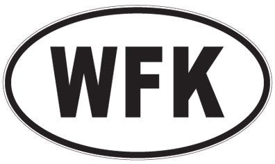 WFK - 3 Letter Initials Oval Magnet