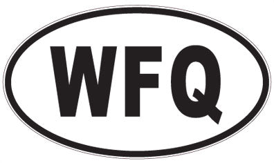 WFQ - 3 Letter Initials Oval Magnet