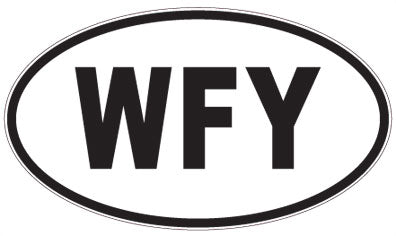 WFY - 3 Letter Initials Oval Sticker