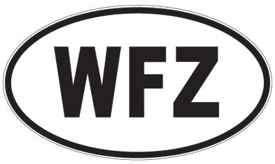 WFZ - 3 Letter Initials Oval Sticker