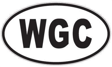 WGC - 3 Letter Initials Oval Sticker