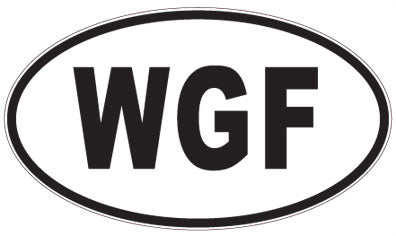 WGF - 3 Letter Initials Oval Magnet