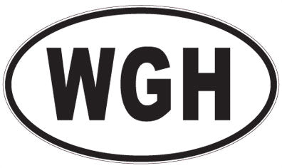 WGH - 3 Letter Initials Oval Sticker
