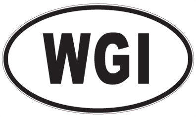 WGI - 3 Letter Initials Oval Sticker