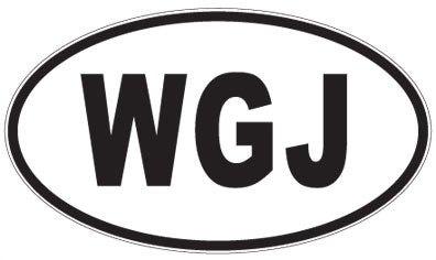 WGJ - 3 Letter Initials Oval Sticker