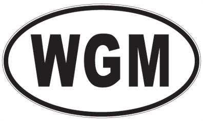 WGM - 3 Letter Initials Oval Sticker