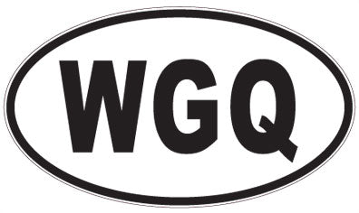 WGQ - 3 Letter Initials Oval Sticker