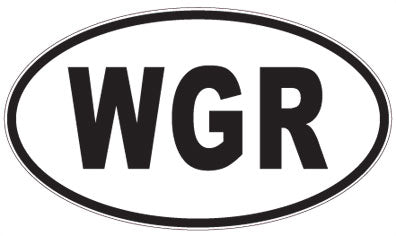 WGR - 3 Letter Initials Oval Sticker