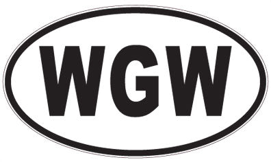 WGW - 3 Letter Initials Oval Sticker