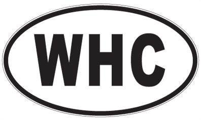 WHC - 3 Letter Initials Oval Sticker