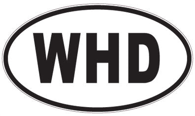 WHD - 3 Letter Initials Oval Sticker