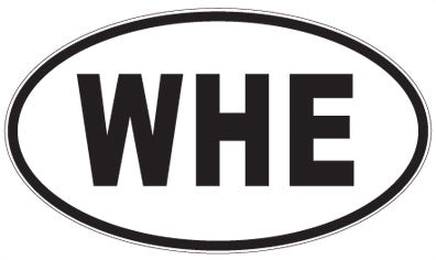 WHE - 3 Letter Initials Oval Sticker