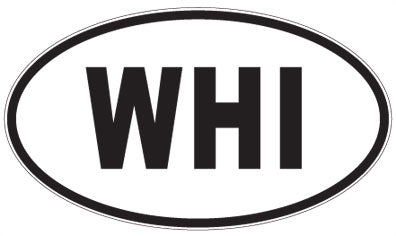 WHI - 3 Letter Initials Oval Sticker
