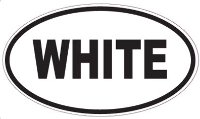 WHITE - Oval Magnet