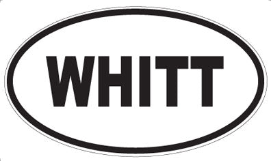WHITT - Oval Sticker