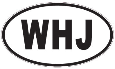WHJ - 3 Letter Initials Oval Magnet