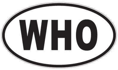WHO - 3 Letter Initials Oval Sticker