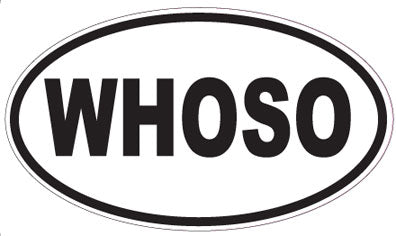 WHOSO - Oval Sticker