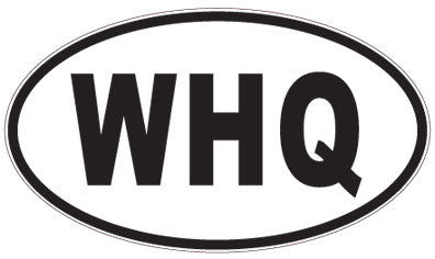 WHQ - 3 Letter Initials Oval Sticker