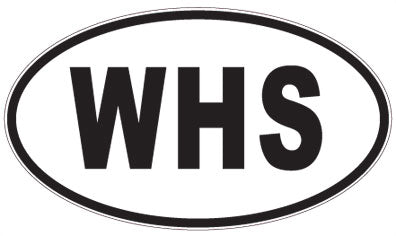 WHS - 3 Letter Initials Oval Sticker
