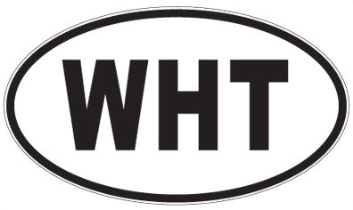 WHT - 3 Letter Initials Oval Sticker
