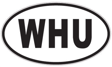 WHU - 3 Letter Initials Oval Sticker