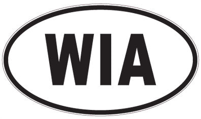 WIA - 3 Letter Initials Oval Magnet