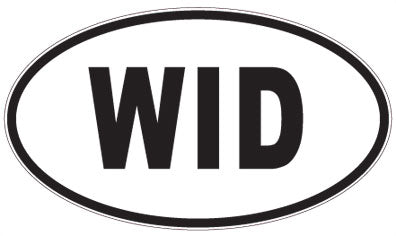 WID - 3 Letter Initials Oval Sticker