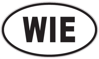 WIE - 3 Letter Initials Oval Sticker