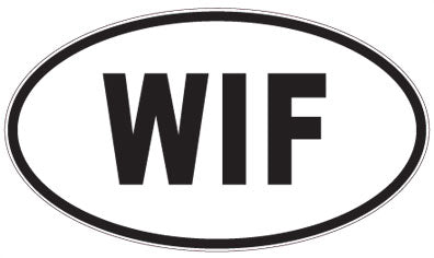 WIF - 3 Letter Initials Oval Magnet