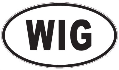 WIG - 3 Letter Initials Oval Sticker