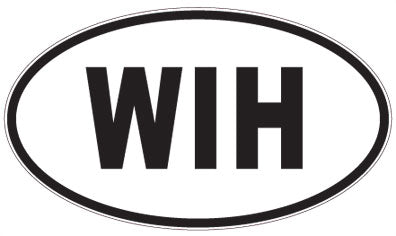 WIH - 3 Letter Initials Oval Sticker