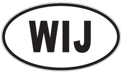 WIJ - 3 Letter Initials Oval Sticker