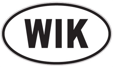 WIK - 3 Letter Initials Oval Sticker