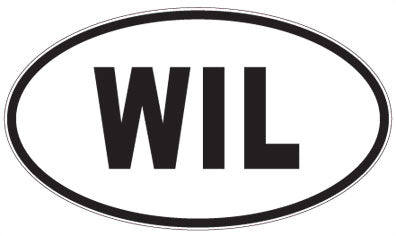 WIL - 3 Letter Initials Oval Sticker