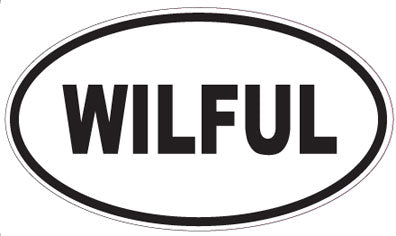 WILFUL - Oval Sticker