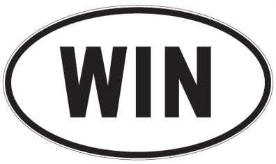 WIN - 3 Letter Initials Oval Magnet