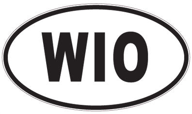 WIO - 3 Letter Initials Oval Sticker