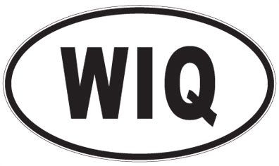 WIQ - 3 Letter Initials Oval Sticker