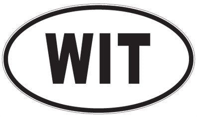 WIT - 3 Letter Initials Oval Sticker
