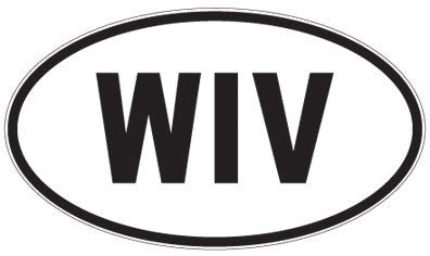 WIV - 3 Letter Initials Oval Sticker