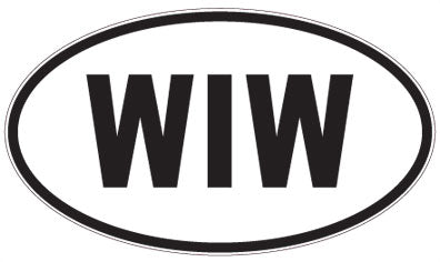WIW - 3 Letter Initials Oval Sticker