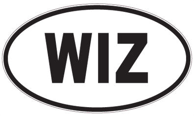 WIZ - 3 Letter Initials Oval Sticker