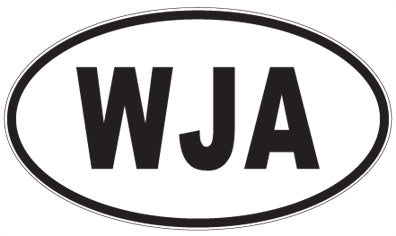 WJA - 3 Letter Initials Oval Sticker
