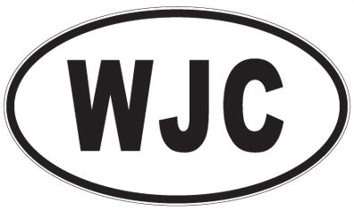 WJC - 3 Letter Initials Oval Magnet