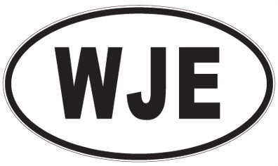 WJE - 3 Letter Initials Oval Sticker