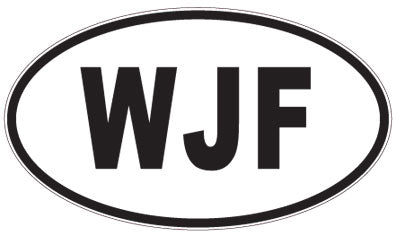 WJF - 3 Letter Initials Oval Magnet