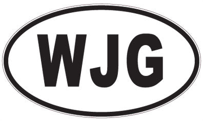 WJG - 3 Letter Initials Oval Magnet